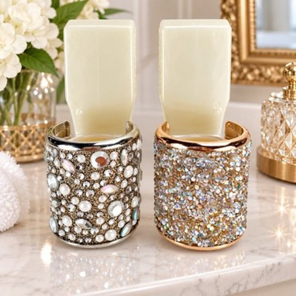 Bath & Body Works Wallflowers Plug In Lot 2 Rhinestone Pearl Gold Silver Bling